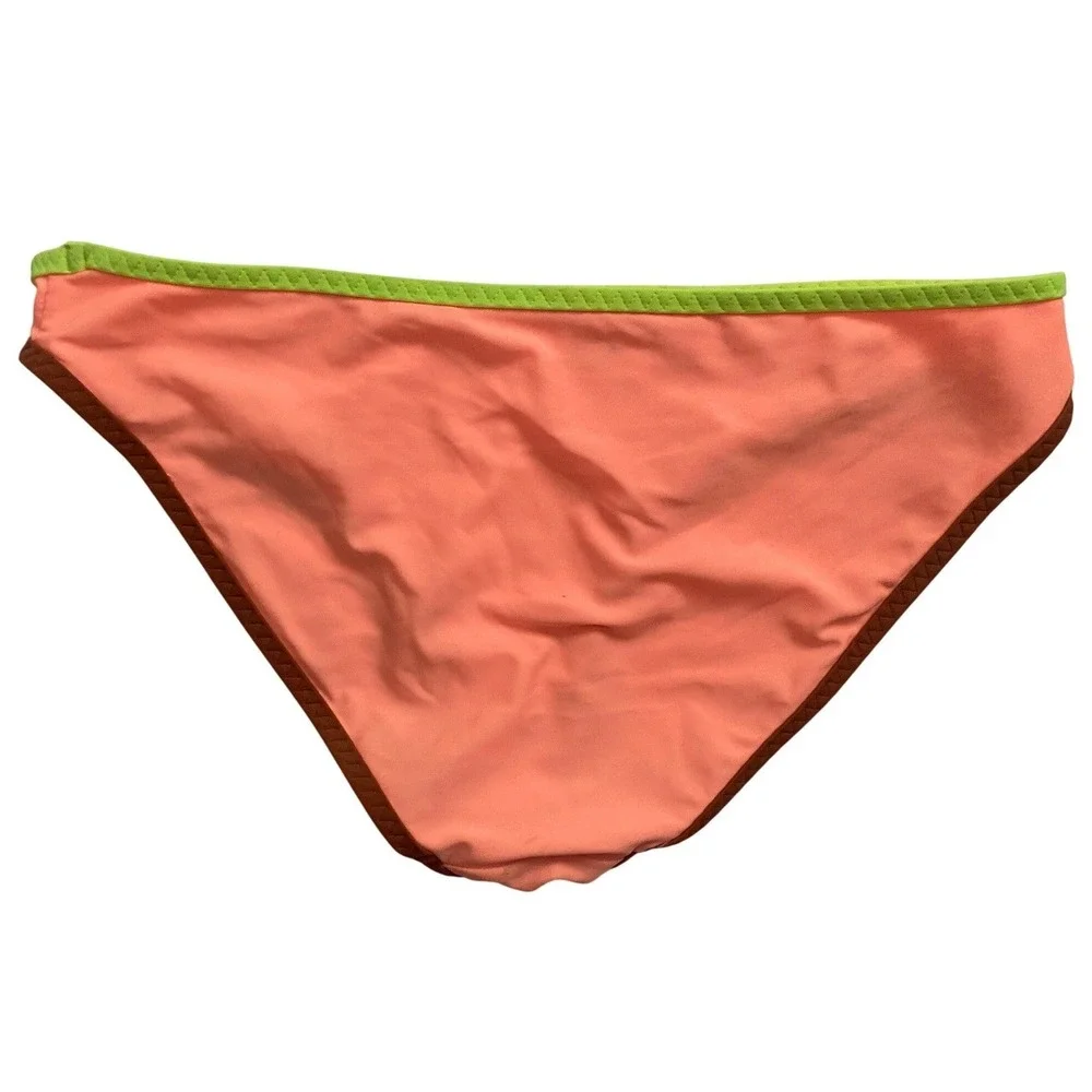 Aerie Colorblock Bikini Set Neon Lime Green XS Triangle Top Coral Pink S Bottoms